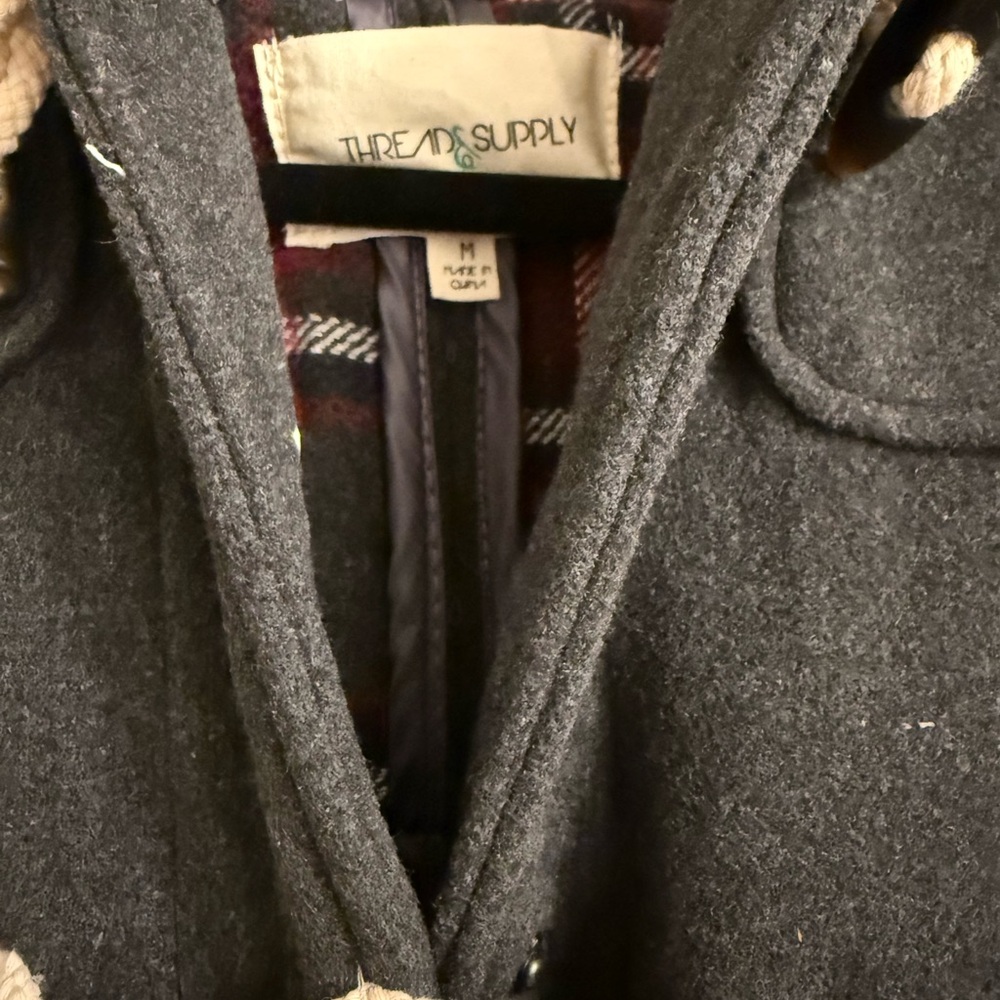 Thread & Supply Black Hooded Toggle Coat - Picture 3 of 4